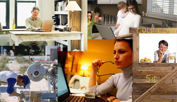 Work at home on computer